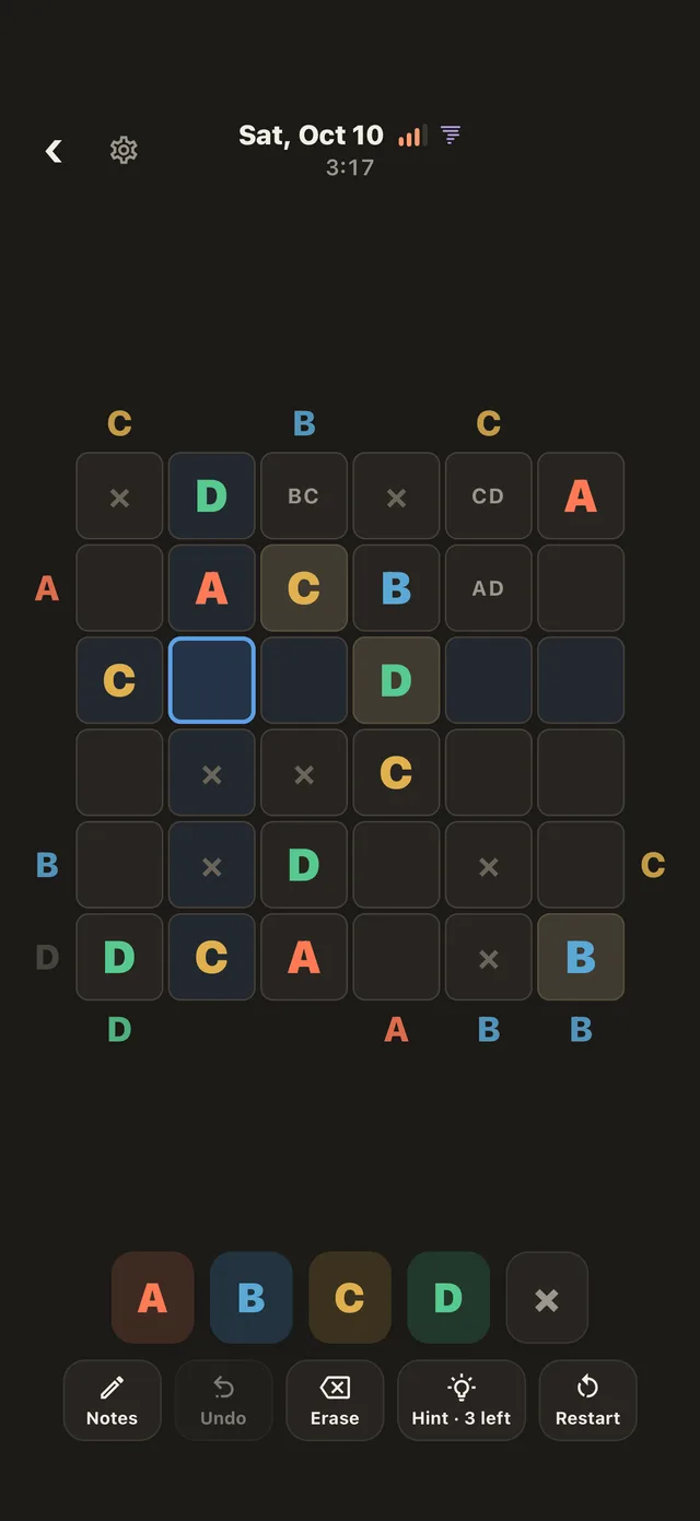 Peeks: Mid-solve, notes pencilled in